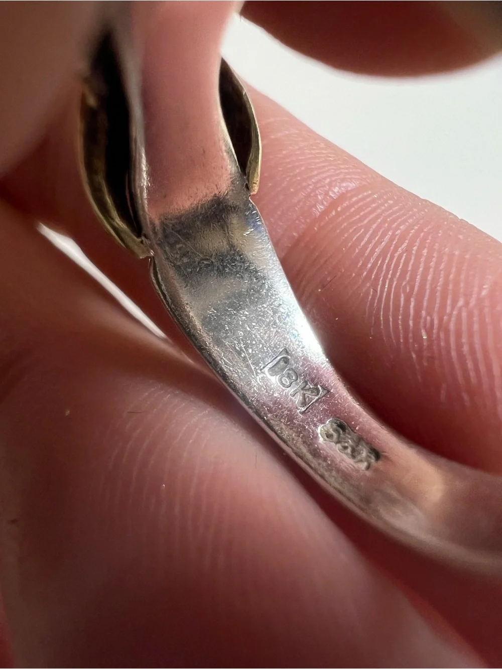 Two-Tone Sterling Silver and 18K Gold Crossover Ring